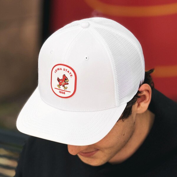 Legacy Iowa State and Walking Cy White Back 9 Hat front